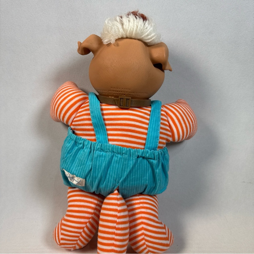 Vintage 1983 Cabbage Patch Kids Koosas Pet Brown Dog Blue Bibs Collar - Picture 4 of 7